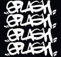 3” x 3” White on Black Graffiti Splash Tag 4 down Fridge Magnet