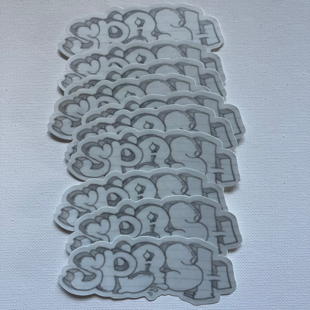 2.94″ × 3″ Original Graffiti Throwie Splash Logo Hand Drawn Pencil on Notebook Paper Die Cut Waterproof Matte Finish Vinyl Sticker *EXTREMELY LIMITED*