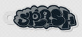 2” x 0.86” OG Graffiti Splash Logo Black & Gray Keychain