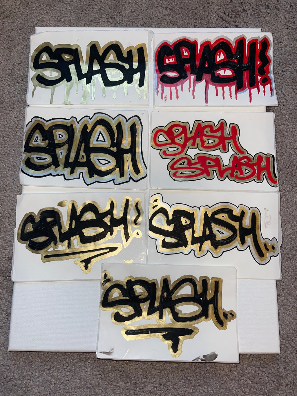 Custom Hand Painted Shipping Label Splash Tag Stickers