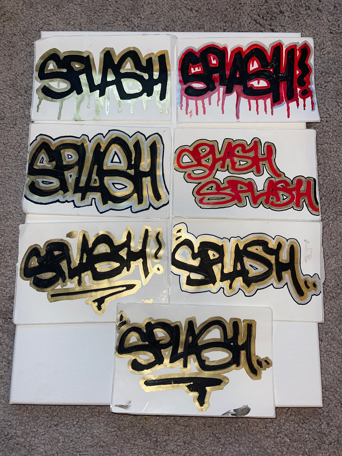 Custom Hand Painted Shipping Label Splash Tag Stickers