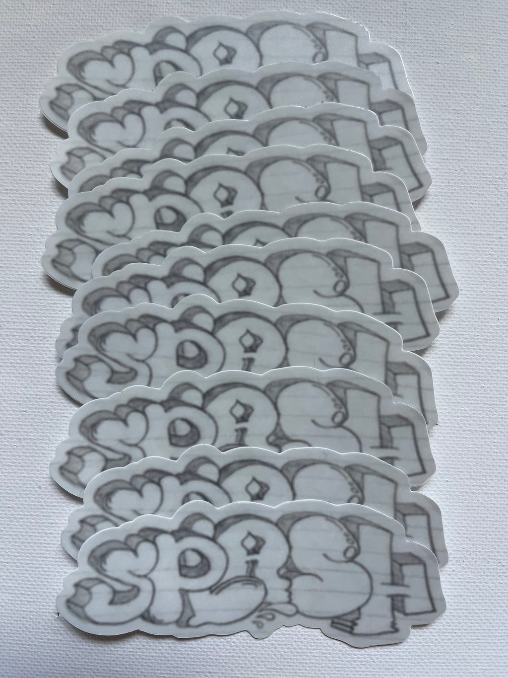 2.94″ × 3″ Original Graffiti Throwie Splash Logo Hand Drawn Pencil on Notebook Paper Die Cut Waterproof Matte Finish Vinyl Sticker *EXTREMELY LIMITED*