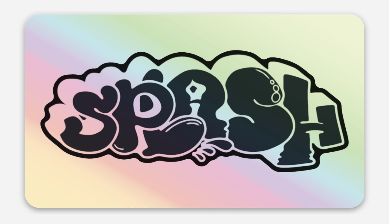 3.5″ × 2″ Graffiti Throwie OG Splash Logo Holographic Waterproof Vinyl Sticker