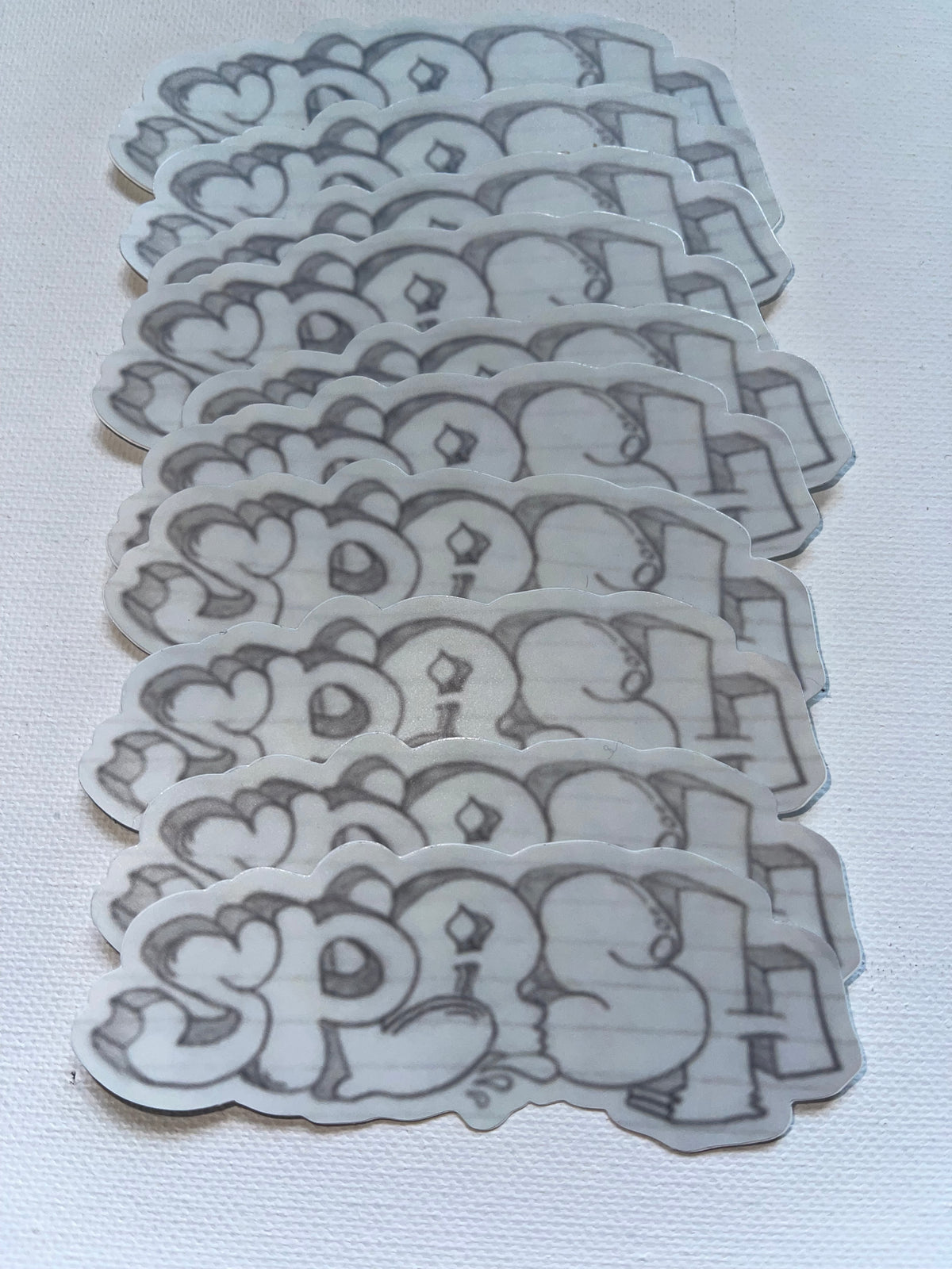 2.94″ × 3″ Original Graffiti Throwie Splash Logo Hand Drawn Pencil on Notebook Paper Die Cut Waterproof Matte Finish Vinyl Sticker *EXTREMELY LIMITED*