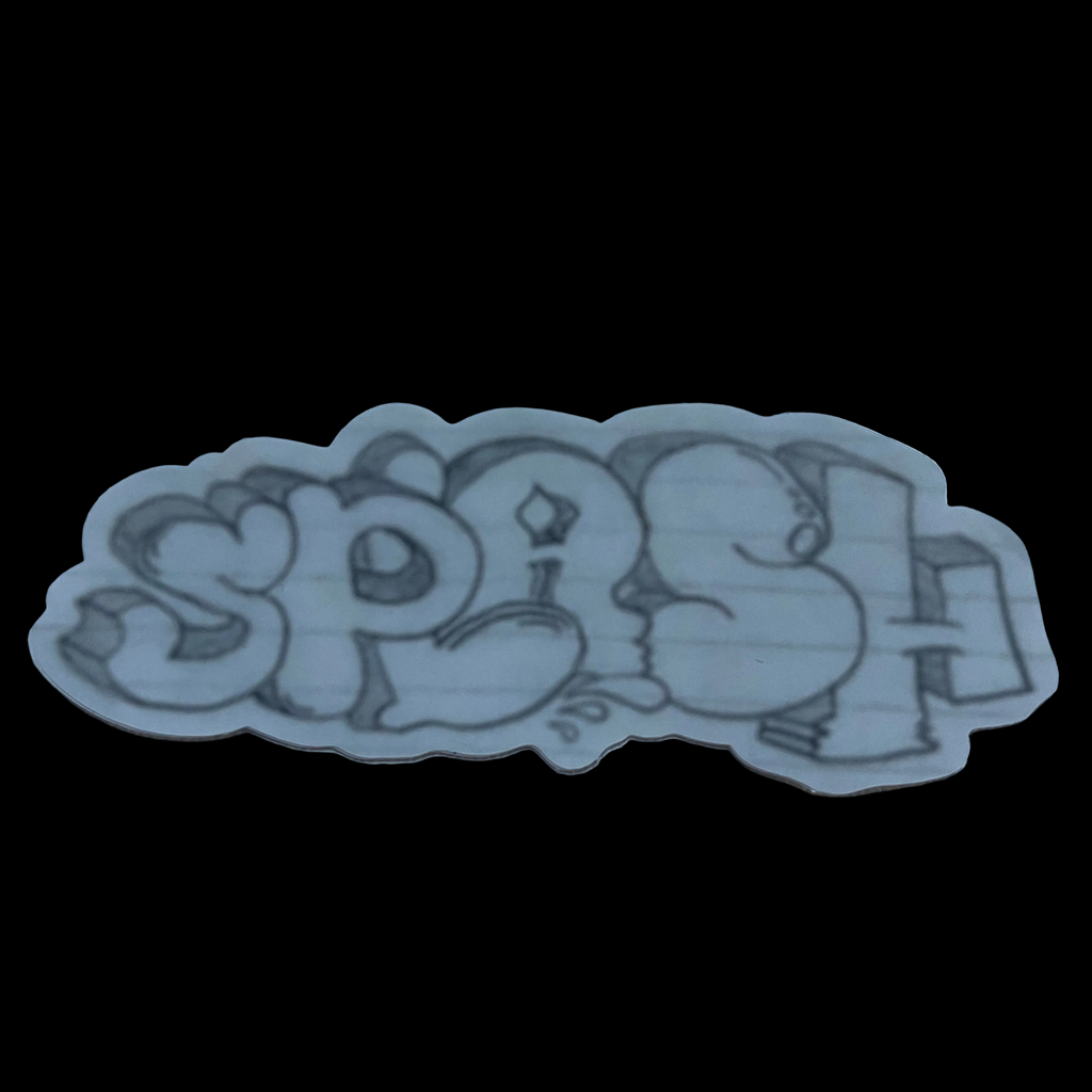 2.94″ × 3″ Original Graffiti Throwie Splash Logo Hand Drawn Pencil on Notebook Paper Die Cut Waterproof Matte Finish Vinyl Sticker *EXTREMELY LIMITED*