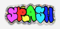 3” x 1.26” Rainbow Glitter Graffiti Splash Throw-Up / Throwie Waterproof Sticker