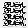 2.81″ × 3″ Black On White Graffiti Splash Tag Waterproof Matte Finish Vinyl Die Cut Sticker