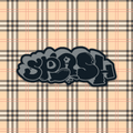 3” x 3” Graffiti Throwie Black & Gray OG Splash Logo on Beige Plaid British Designer Magnet