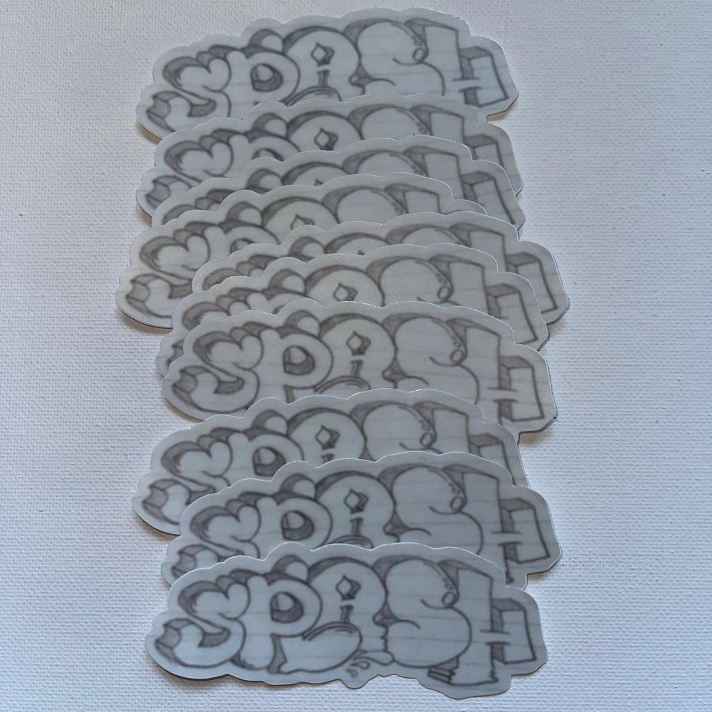 2.94″ × 3″ Original Graffiti Throwie Splash Logo Hand Drawn Pencil on Notebook Paper Die Cut Waterproof Matte Finish Vinyl Sticker *EXTREMELY LIMITED*