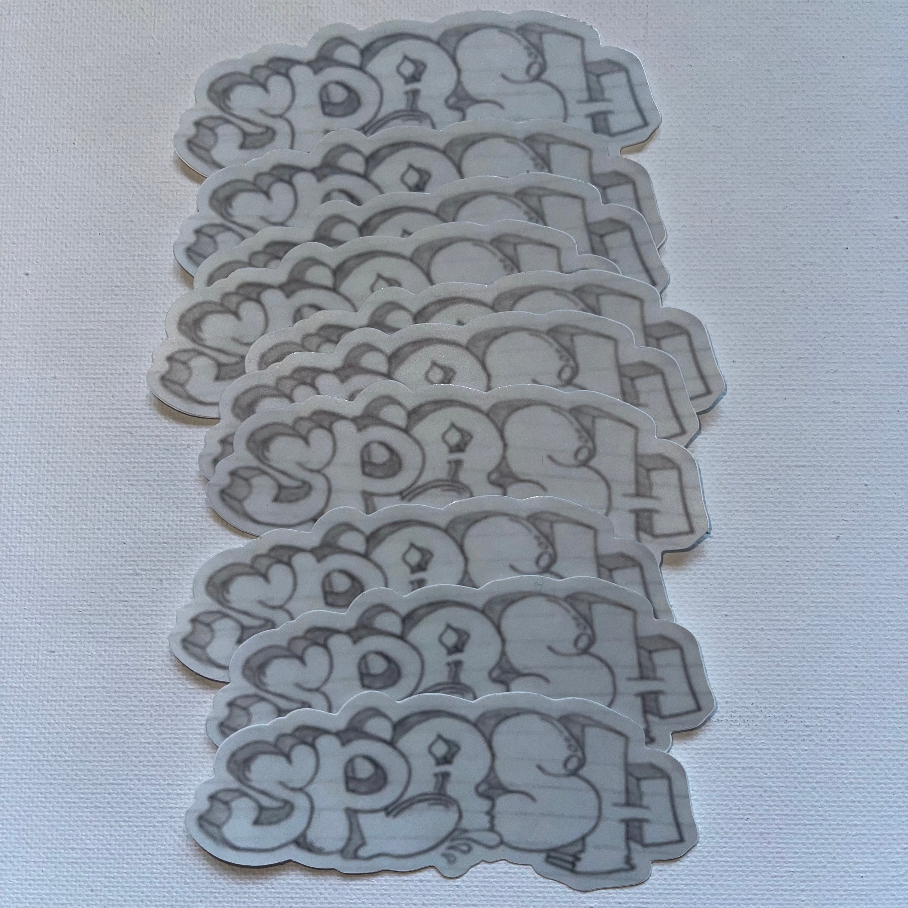 2.94″ × 3″ Original Graffiti Throwie Splash Logo Hand Drawn Pencil on Notebook Paper Die Cut Waterproof Matte Finish Vinyl Sticker *EXTREMELY LIMITED*