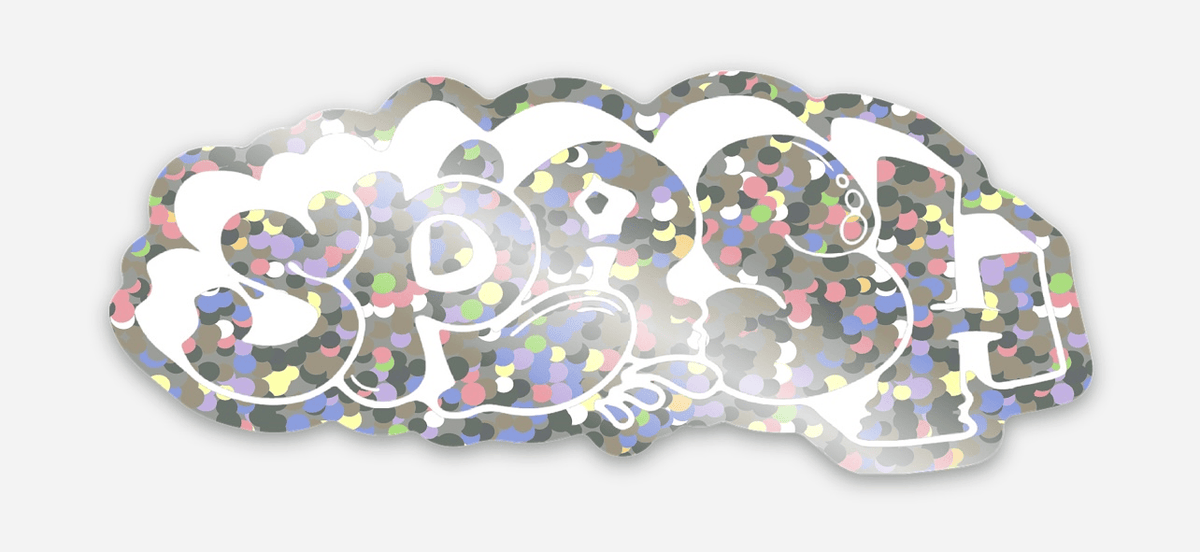 3" x 1.23" OG Graffiti Throwie
Splash Logo 🪩 GLITTER + White
Die Cut Waterproof Vinyl Sticker