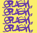 3" x 3" Purple on Yellow "LA Lakers Pimp Colors" Splash Tag Sticker